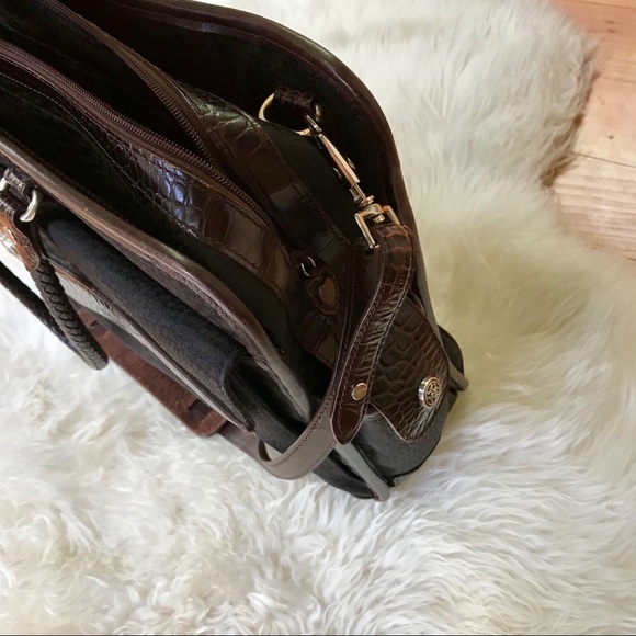 Brighton briefcase - black canvas leather - Picture 7 of 8